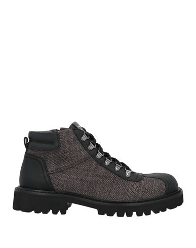 Shop Pollini Man Ankle Boots Lead Size 9 Textile Fibers, Leather In Grey