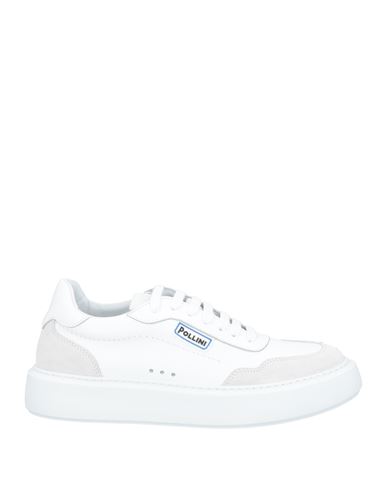 Shop Pollini Man Sneakers White Size 9 Leather, Textile Fibers
