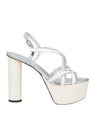 Shop Jean-michel Cazabat Woman Sandals Silver Size 7.5 Leather