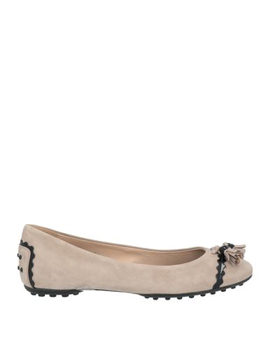 Shop Tod's Woman Ballet Flats Beige Size 7.5 Leather