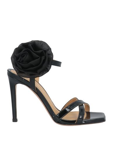 Shop Wo Milano Woman Sandals Black Size 7 Leather, Textile Fibers