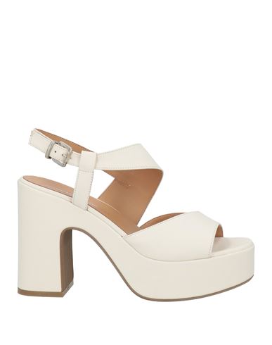 Shop Gianmarco Sorelli Woman Sandals Ivory Size 10 Leather In White