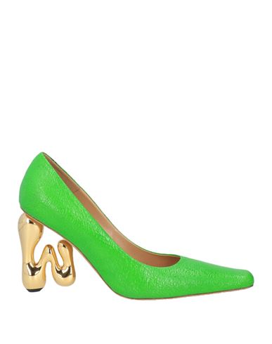 Jw Anderson Woman Pumps Green Size 6.5 Leather