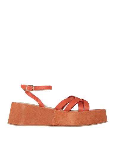 Janet & Janet Woman Sandals Orange Size 10 Leather In Orange