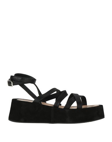 Janet & Janet Woman Sandals Black Size 6 Leather In Black