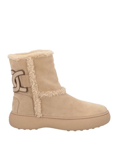 Tod's Woman Ankle Boots Camel Size 5 Leather In Beige