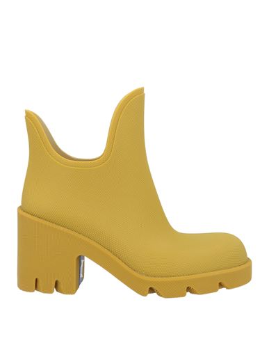 Shop Burberry Woman Ankle Boots Mustard Size 8 Rubber In Yellow