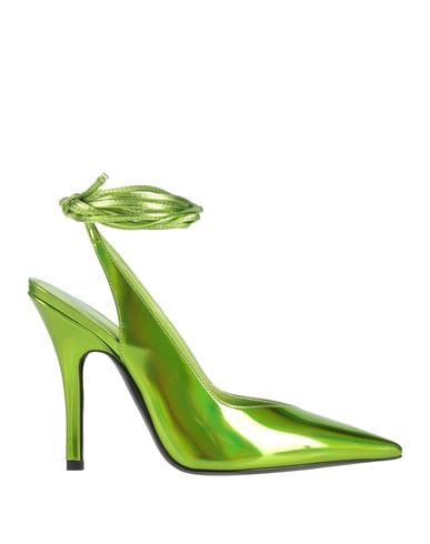 Shop Attico The  Woman Pumps Lime Green Size 7.5 Textile Fibers