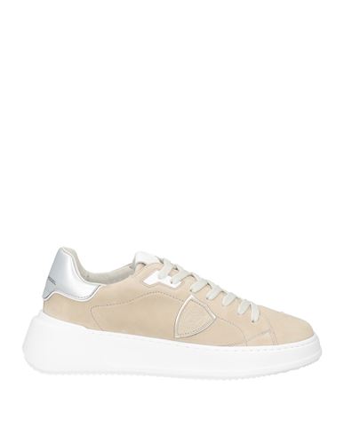 Shop Philippe Model Woman Sneakers Beige Size 11 Leather