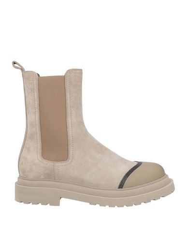 Brunello Cucinelli Suede Chelsea Boot With Precious Detail In Beige