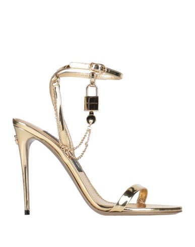 Dolce & Gabbana Woman Sandals Gold Size 7 Calfskin