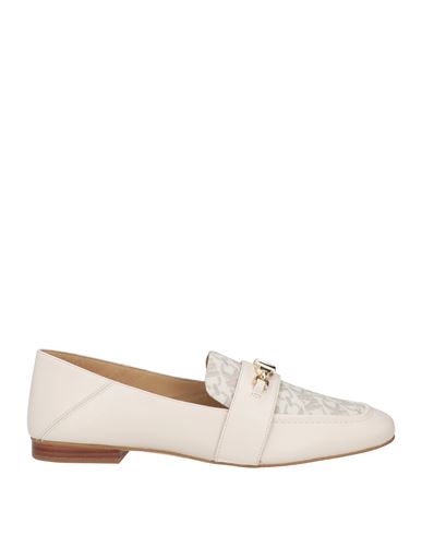 Shop Michael Michael Kors Woman Loafers Ivory Size 7.5 Leather, Pvc - Polyvinyl Chloride In White