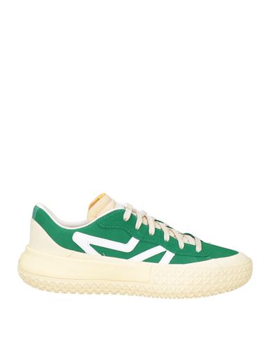 Shop Brandblack Man Sneakers Green Size 8.5 Leather, Textile Fibers