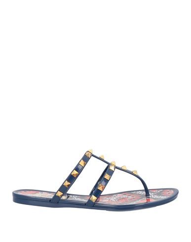 Valentino Garavani Woman Thong Sandal Midnight Blue Size 7 Rubber
