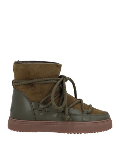 Inuikii Woman Ankle Boots Military Green Size 7 Leather