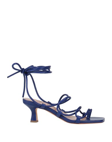 Shop Erika Cavallini Woman Sandals Blue Size 8 Leather