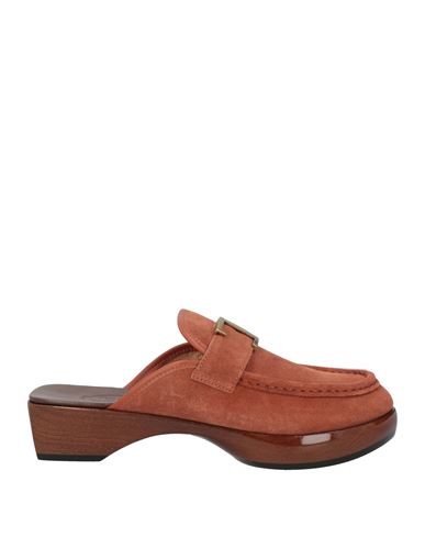 Tod's Woman Mules & Clogs Brick Size 7 Leather In Red