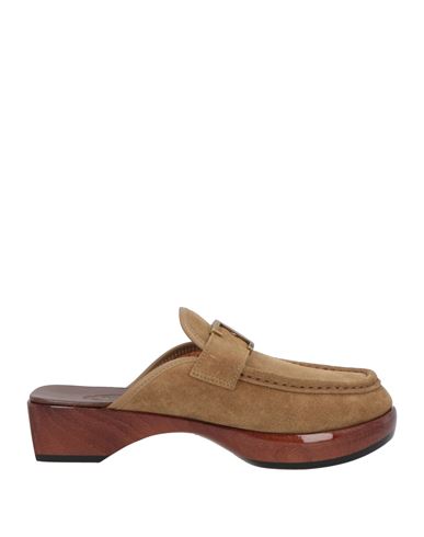 Tod's Woman Mules & Clogs Khaki Size 5 Leather In Beige