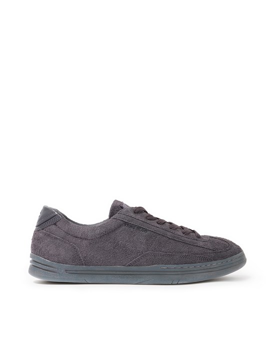S0101 STONE ISLAND LOW CUT SNEAKER HAIRY SUEDE WITH LEATHER,Blue Grey
