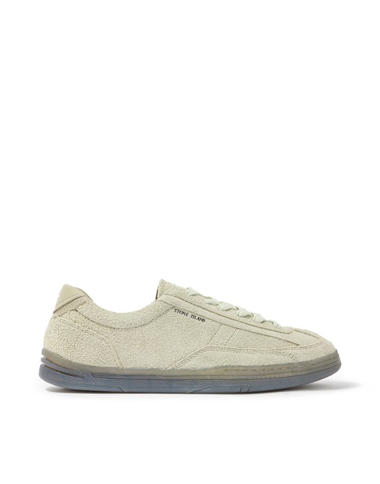 S0101 STONE ISLAND LOW CUT SNEAKER HAIRY SUEDE WITH LEATHER,Sage Green