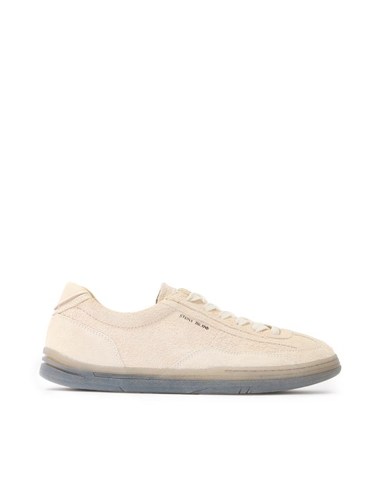 S0101 STONE ISLAND LOW CUT SNEAKER HAIRY SUEDE WITH LEATHER,Ecru