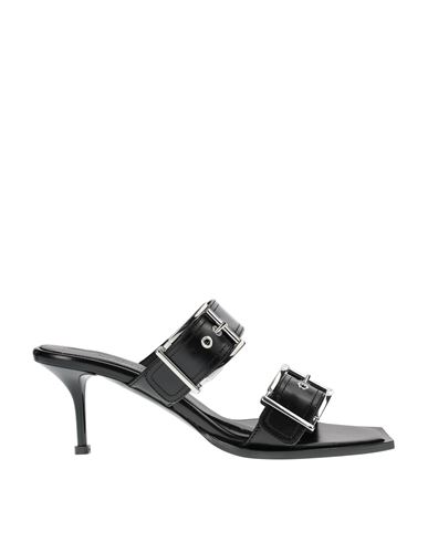 Alexander Mcqueen Woman Sandals Black Size 8 Leather