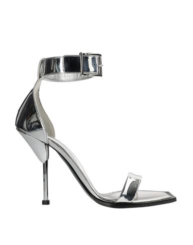 Alexander Mcqueen Woman Sandals Silver Size 7.5 Leather