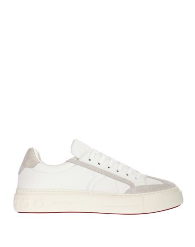 Ferragamo Man Sneakers White Size 7 Leather