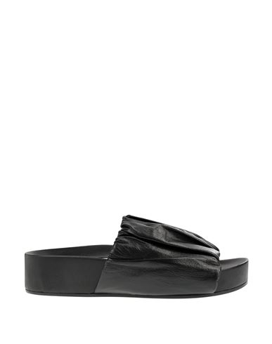 Shop Jil Sander Black Strap Sandal Woman Sandals Black Size 8 Leather