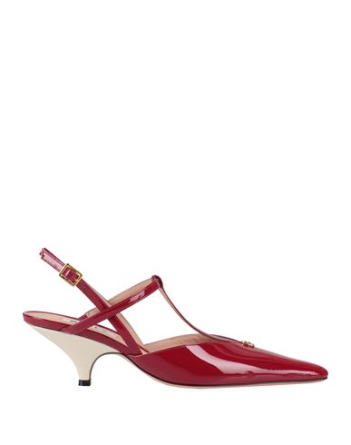 Bally Woman Pumps Burgundy Size 7.5 Calfskin In Red
