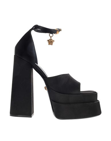 Versace Woman Sandals Black Size 8 Other Fibres