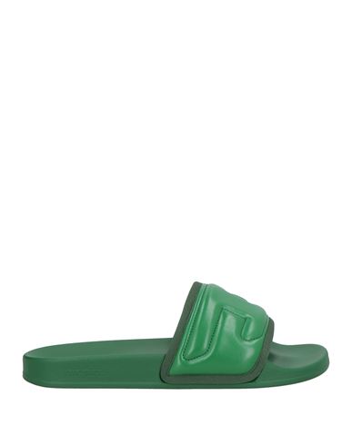 Diesel Woman Sandals Green Size 7.5 Rubber In Green