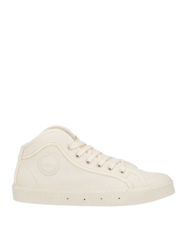 Shop Sanjo Man Sneakers Ivory Size 8 Textile Fibers In White