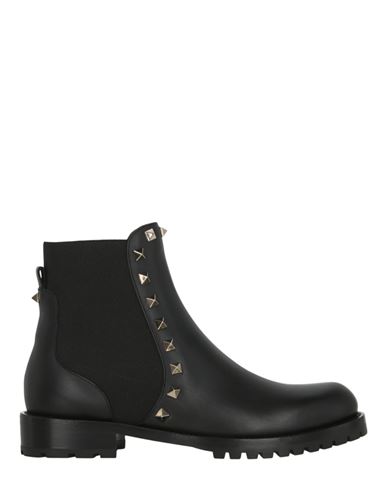 Shop Valentino Garavani Rockstud Ankle Boots Woman Ankle Boots Black Size 5.5 Leather