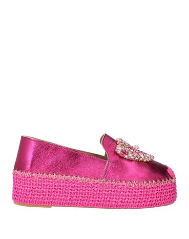 Shop Fiorina Woman Loafers Fuchsia Size 10 Leather In Pink