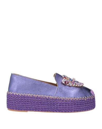 Shop Fiorina Woman Loafers Purple Size 10 Leather