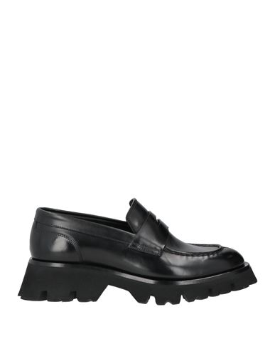 Shop Santoni Woman Loafers Black Size 7.5 Leather