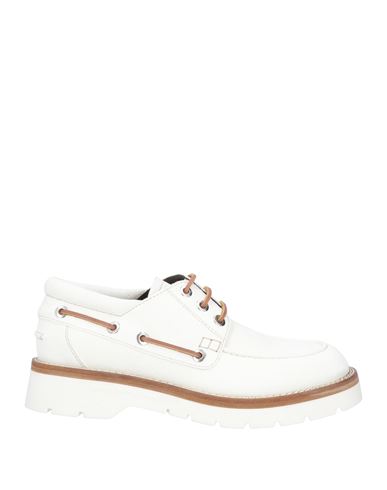 Dsquared2 Man Lace-up Shoes Off White Size 9 Leather In Off White