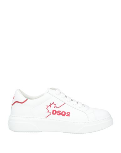 Shop Dsquared2 Man Sneakers White Size 9 Leather