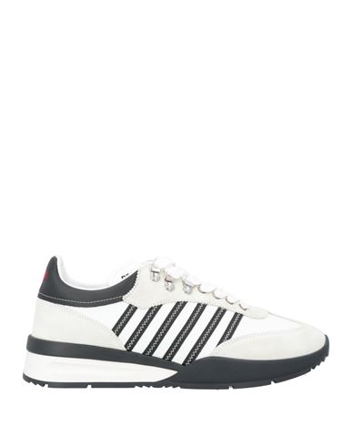 Shop Dsquared2 Man Sneakers White Size 7.5 Calfskin, Textile Fibers