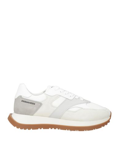 Shop Dsquared2 Man Sneakers Ivory Size 9 Leather, Textile Fibers In White