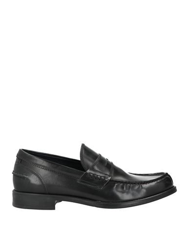 Antica Cuoieria Man Loafers Steel Grey Size 12 Leather In Black