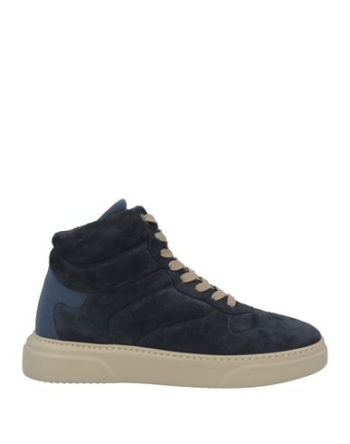 Shop Noova Man Sneakers Navy Blue Size 9 Leather, Textile Fibers