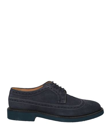 Antica Cuoieria Man Lace-up Shoes Navy Blue Size 9 Leather