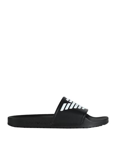 Shop Emporio Armani Man Sandals Black Size 8.5 Pvc - Polyvinyl Chloride, Pes - Polyethersulfone, Polyuret
