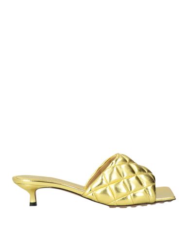 Shop Bottega Veneta Woman Sandals Gold Size 7.5 Leather