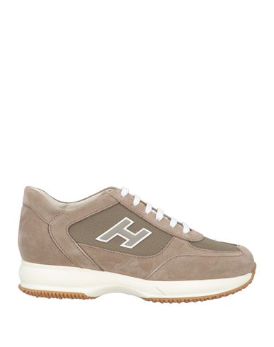 Shop Hogan Man Sneakers Khaki Size 9 Leather, Textile Fibers In Beige