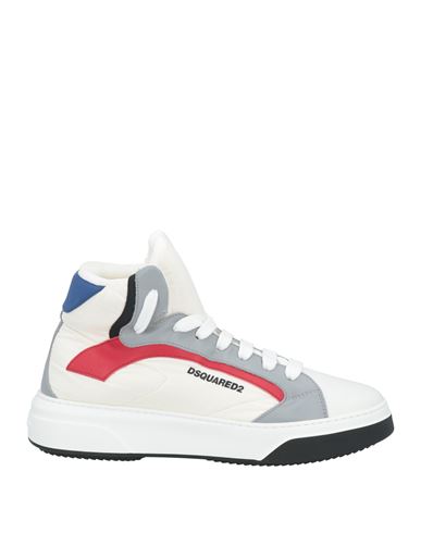 Shop Dsquared2 Man Sneakers White Size 9 Calfskin, Nylon