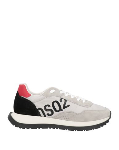 Dsquared2 Man Sneakers Light Grey Size 12 Calfskin, Nylon In Black