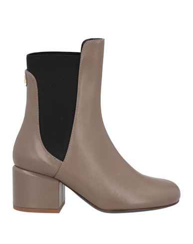Shop Patrizia Pepe Woman Ankle Boots Khaki Size 6 Leather In Beige